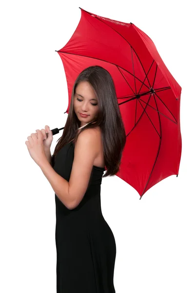 Mulher segurando guarda-chuva — Fotografia de Stock