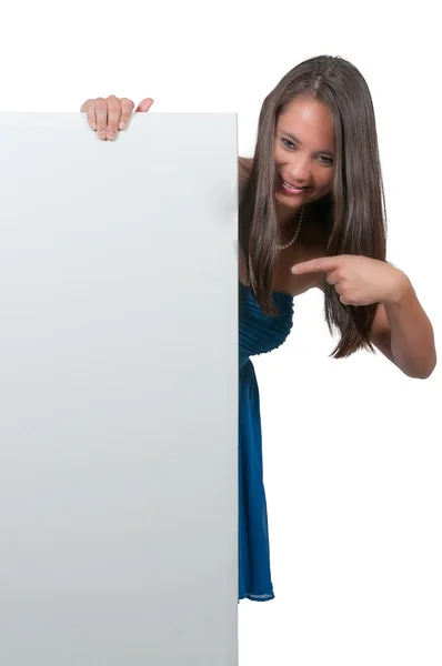 Kvinnan bakom en skärm — Stockfoto