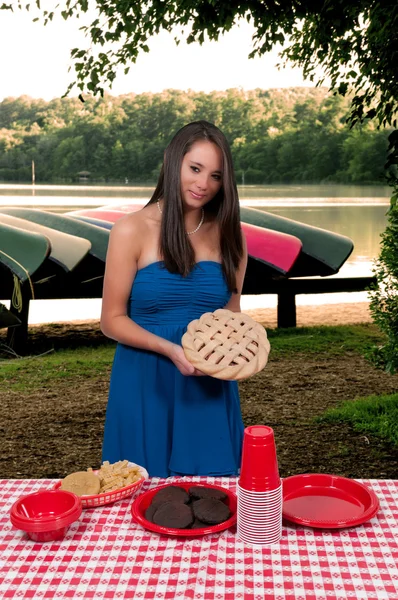 Woman Picnic — Stock Photo, Image