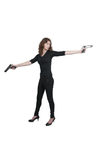 Mujer con pistola — Foto de Stock