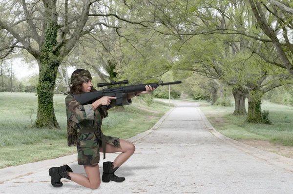 Woman Soldier — Stock Photo, Image