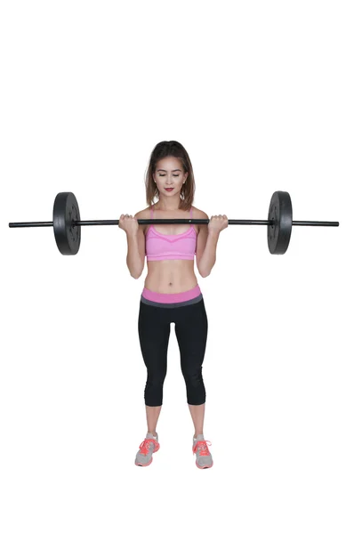 Woman Working with Weights — Stock Photo, Image