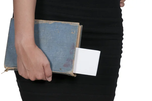 Woman holding book — Stock Photo, Image