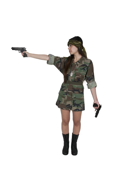 Asian Woman Soldier — Stock Photo, Image