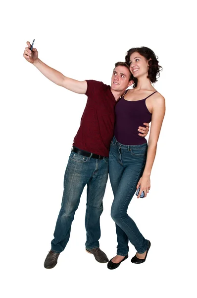 Casal tomando uma selfie — Fotografia de Stock