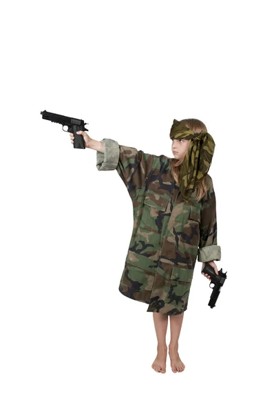 Küçük kız asker — Stok fotoğraf