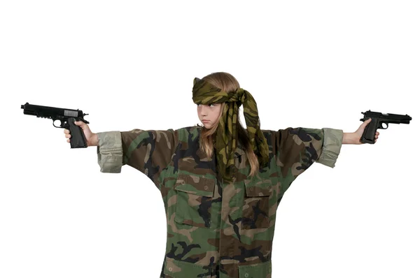 Little Girl Soldier — Stock Photo, Image