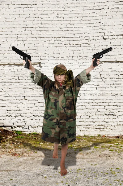 Little Girl Soldier — Stock Photo, Image