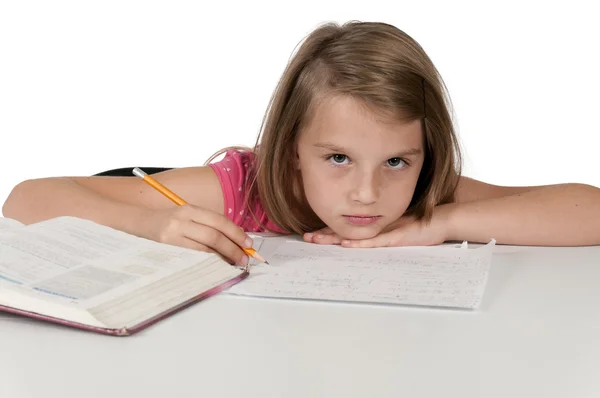 Girl Doing Homework Stock Image