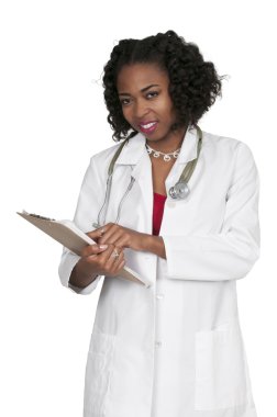 Siyah kadın doktor ile hasta kayıtları