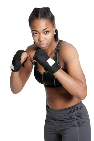 Belle jeune femme boxe — Photo