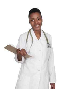 Siyah kadın doktor ile hasta kayıtları