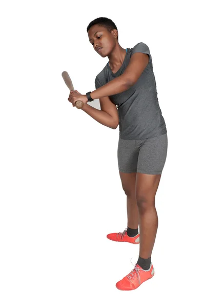 흑인 여자 야구 선수 — 스톡 사진