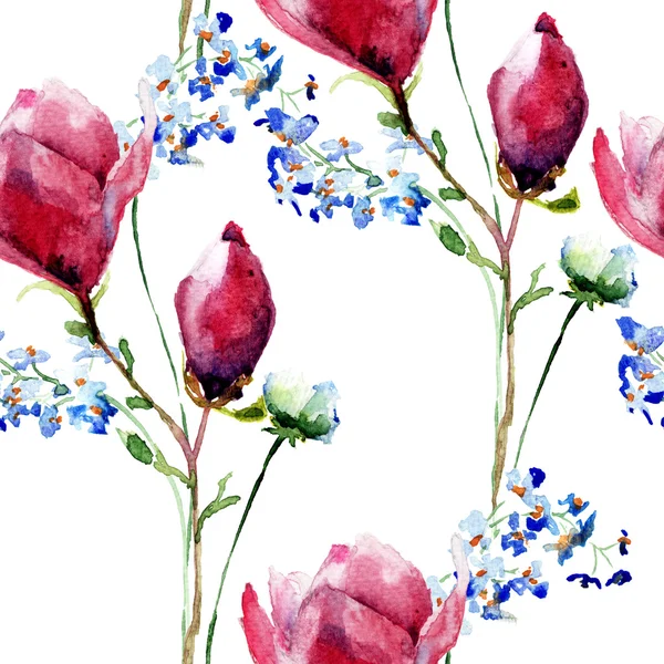 Papier peint sans couture avec des fleurs originales — Photo
