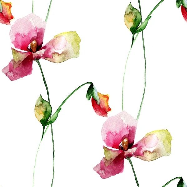 Naadloze patroon met romantische bloemen — Stockfoto