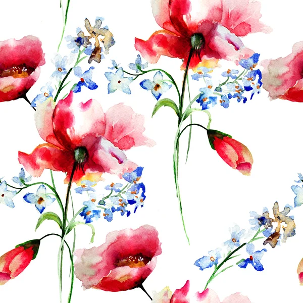 Seamless pattern with spring flowers Stock Picture