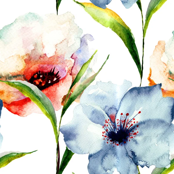 Papier peint sans couture avec des fleurs de lys — Photo