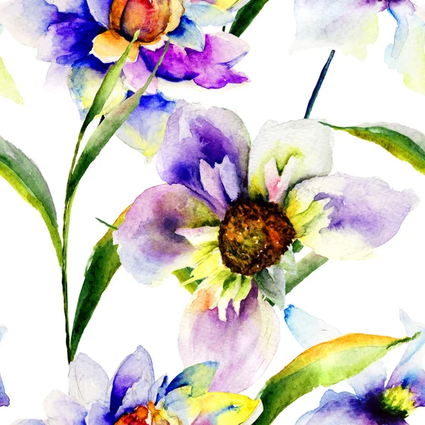 거 버 꽃으로 완벽 한 패턴 — 스톡 사진