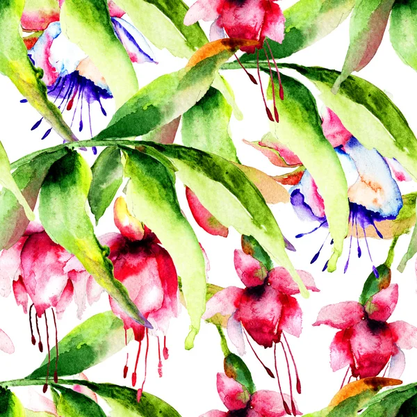 Seamless pattern with Campanula flowers — Stock Photo, Image