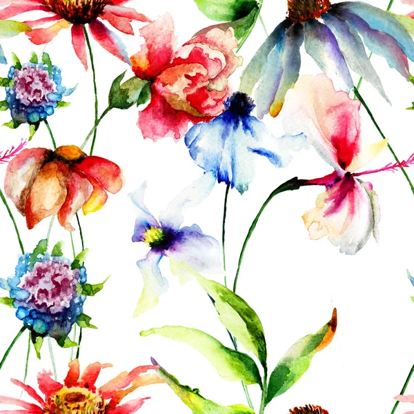 여름 꽃과 함께 완벽 한 벽지 — 스톡 사진