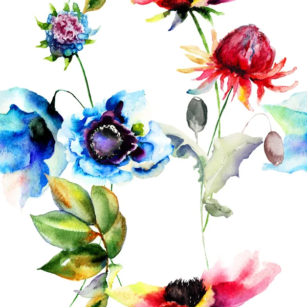 Papier peint sans couture avec des fleurs de printemps — Photo