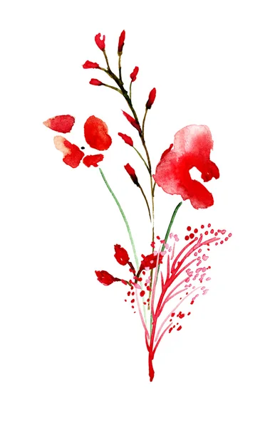 Illustration aquarelle fleurs stylisées — Photo