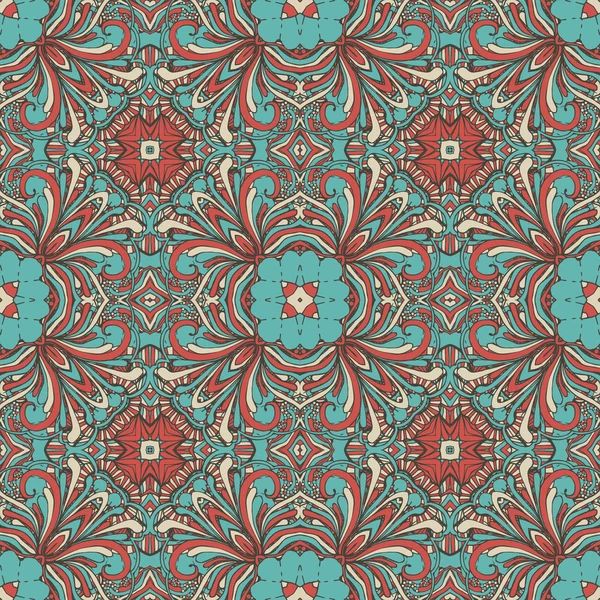 青と赤のシームレスな抽象パターン — ストックベクタ