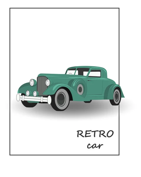 Coche retro en blanco — Vector de stock