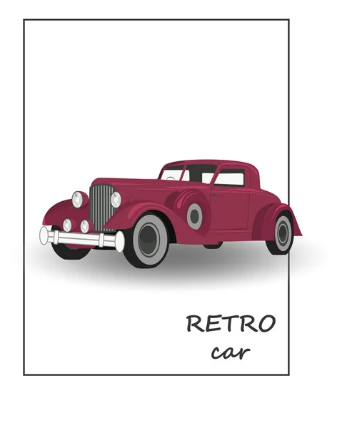 Coche retro en blanco — Vector de stock