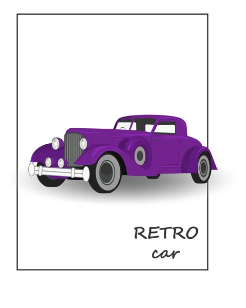 Coche retro en blanco — Vector de stock