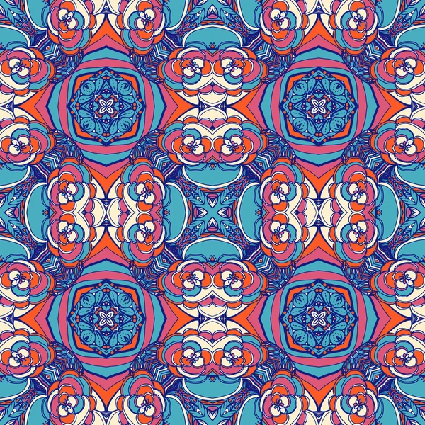 Bleu et orange motif abstrait sans couture — Image vectorielle