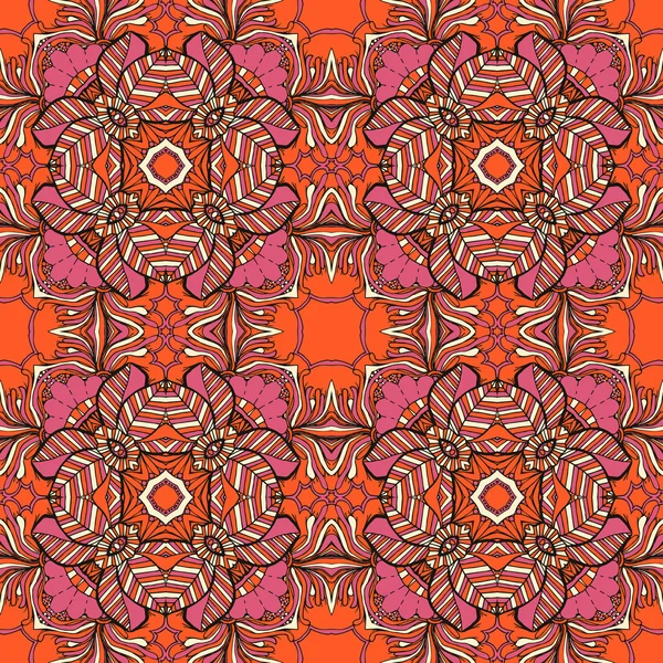 Rot und orange nahtlose abstrakte Muster — Stockvektor