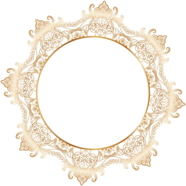 Silhouette ronde bordure dentelle — Image vectorielle