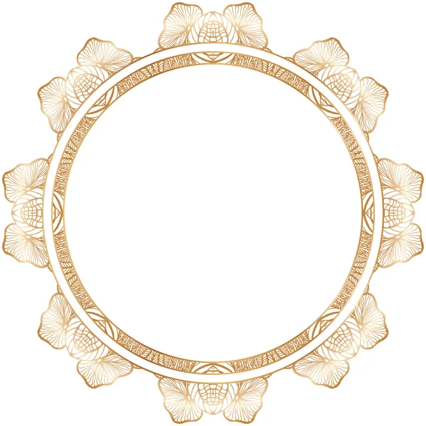 Ronde lace grens frame silhouet — Stockvector
