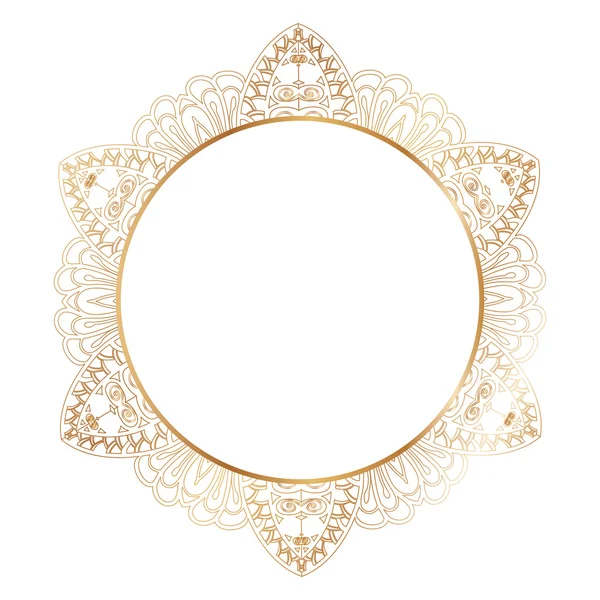 Ronde lace grens frame silhouet — Stockvector