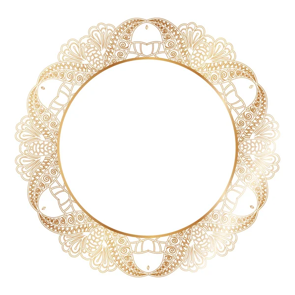 Ronde lace grens frame silhouet — Stockvector