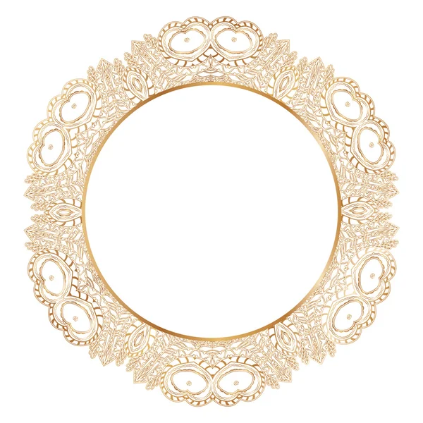 Ronde lace grens frame silhouet — Stockvector