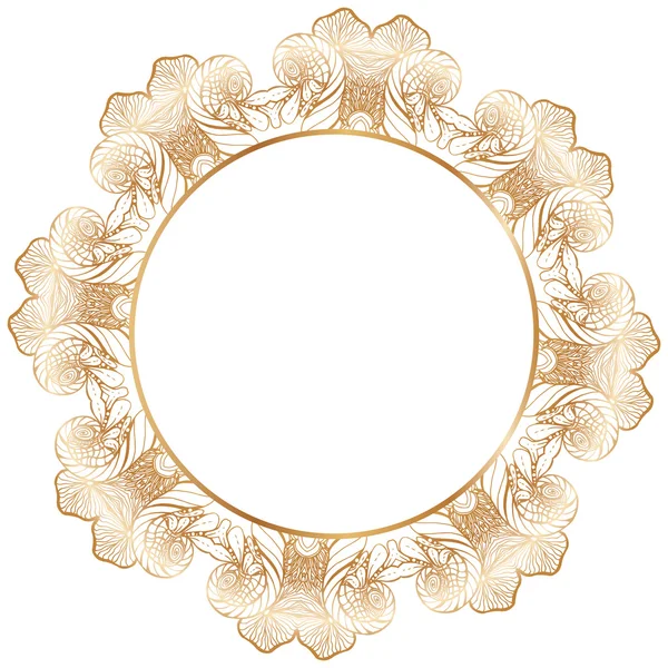 Ronde lace grens frame silhouet — Stockvector