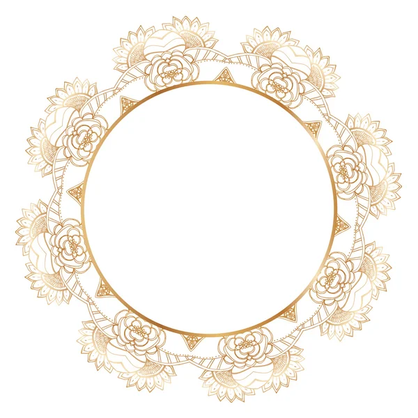 Ronde lace grens frame silhouet — Stockvector