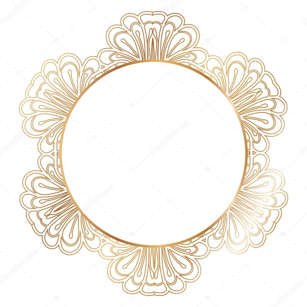 Round lace border frame silhouette Stock Vector by ©Mary1507 110658270