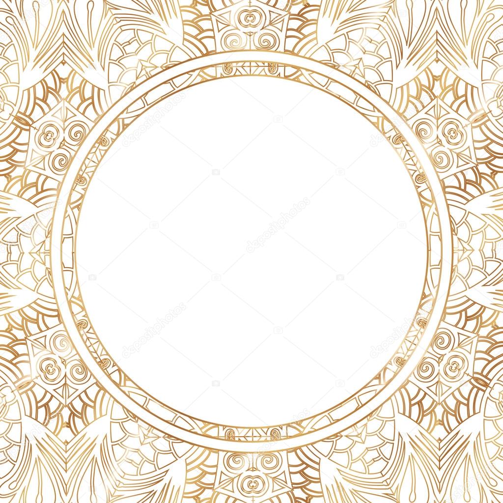 Round lace border frame silhouette