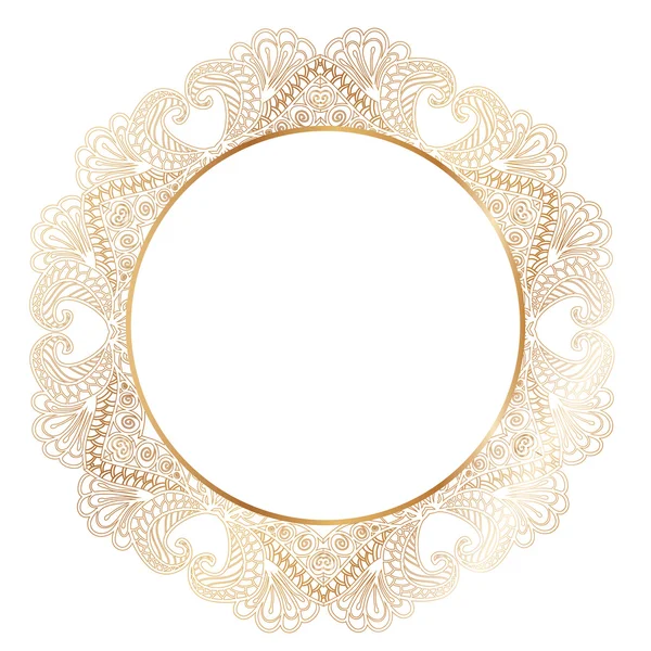 Ronde lace grens frame silhouet — Stockvector