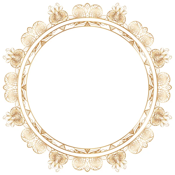 Round lace border frame silhouette — Stock Vector