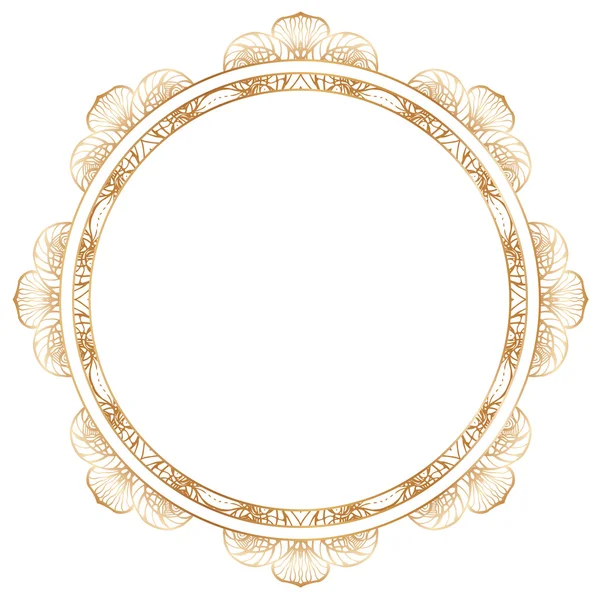 Ronde lace grens frame silhouet — Stockvector