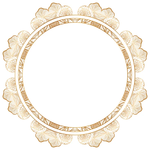 Ronde lace grens frame silhouet — Stockvector