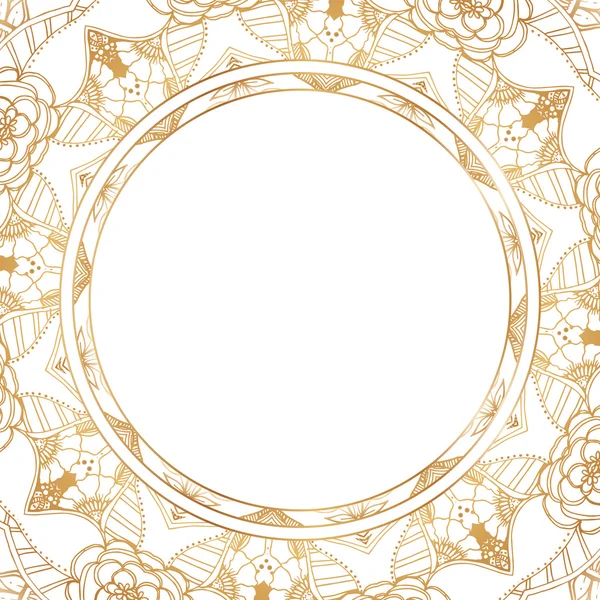 Round lace border frame silhouette — Stock Vector