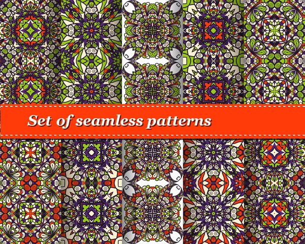 Set of seamless abstract patterns — Stock Vector