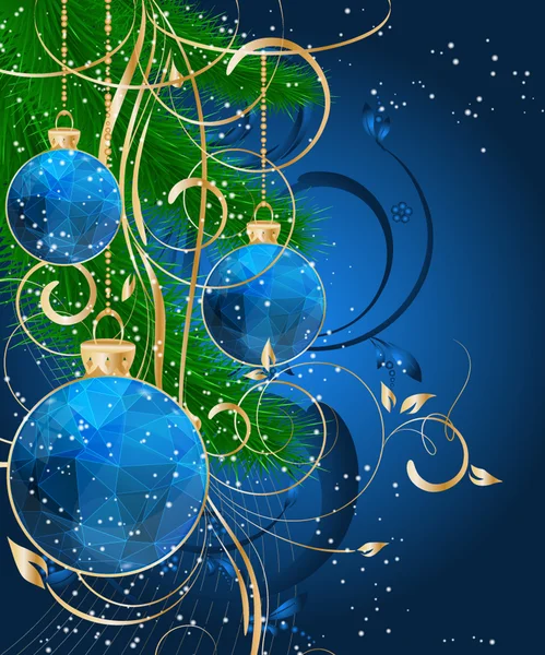 Christmas ball decorate card — Stock Vector