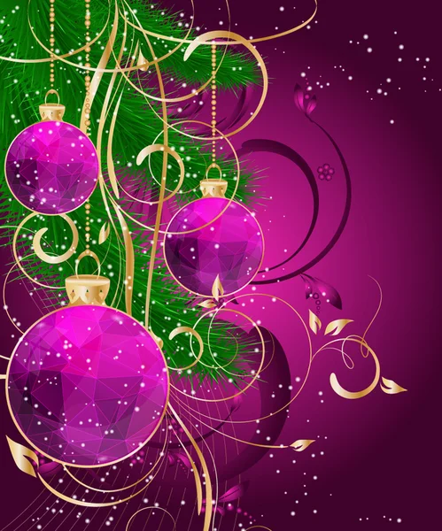 Christmas ball decorate card — Stock Vector