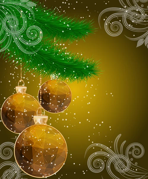 Bola de Navidad decorar tarjeta — Vector de stock